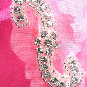 ACT/XR178 Crystal Rhinestone Applique Silver Beaded Floral 2.5&quot; (ACT/XR178-slcr)