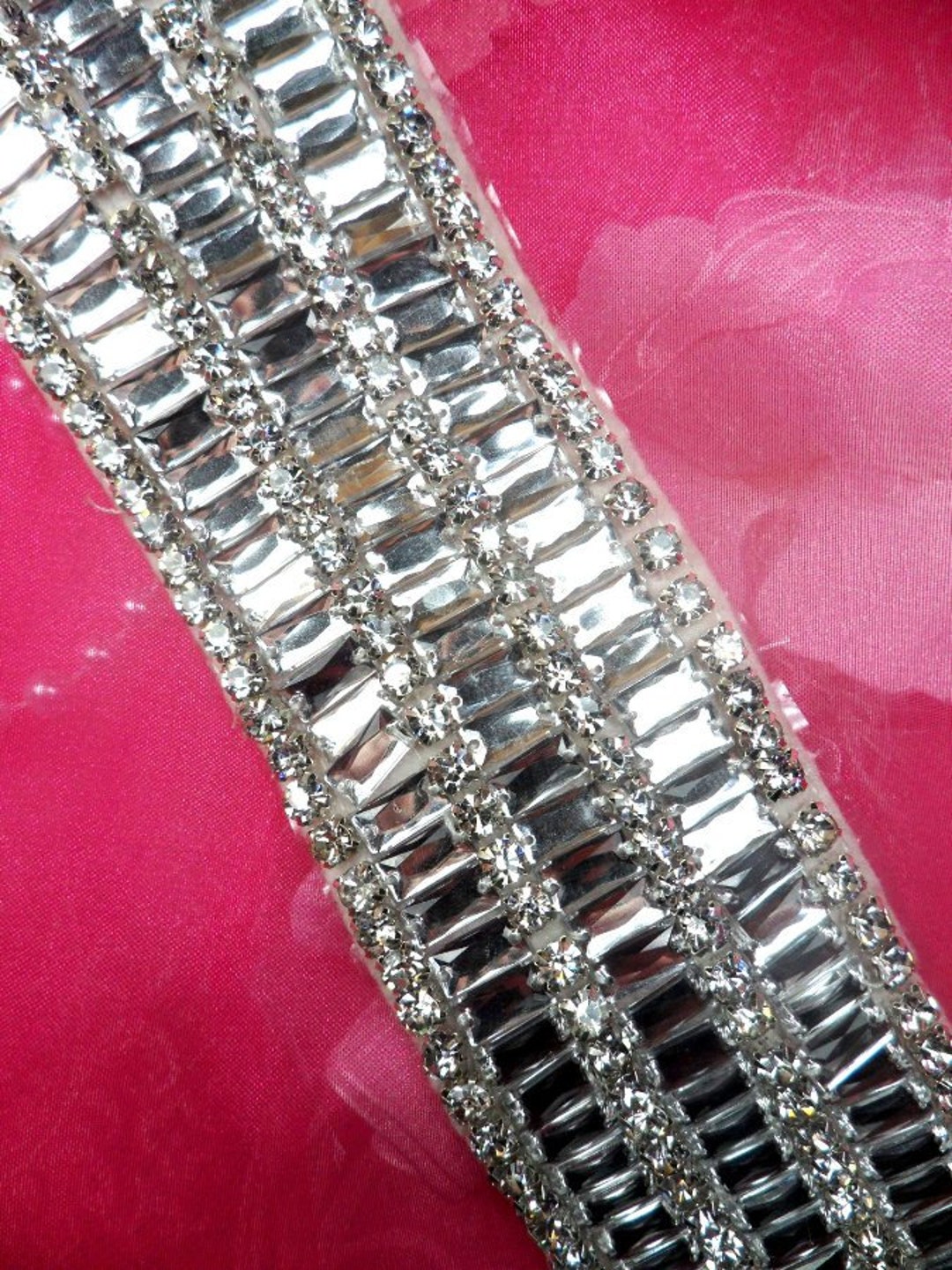 XR181 Flexible Rhinestone Wide Trim Crystal Clear 2