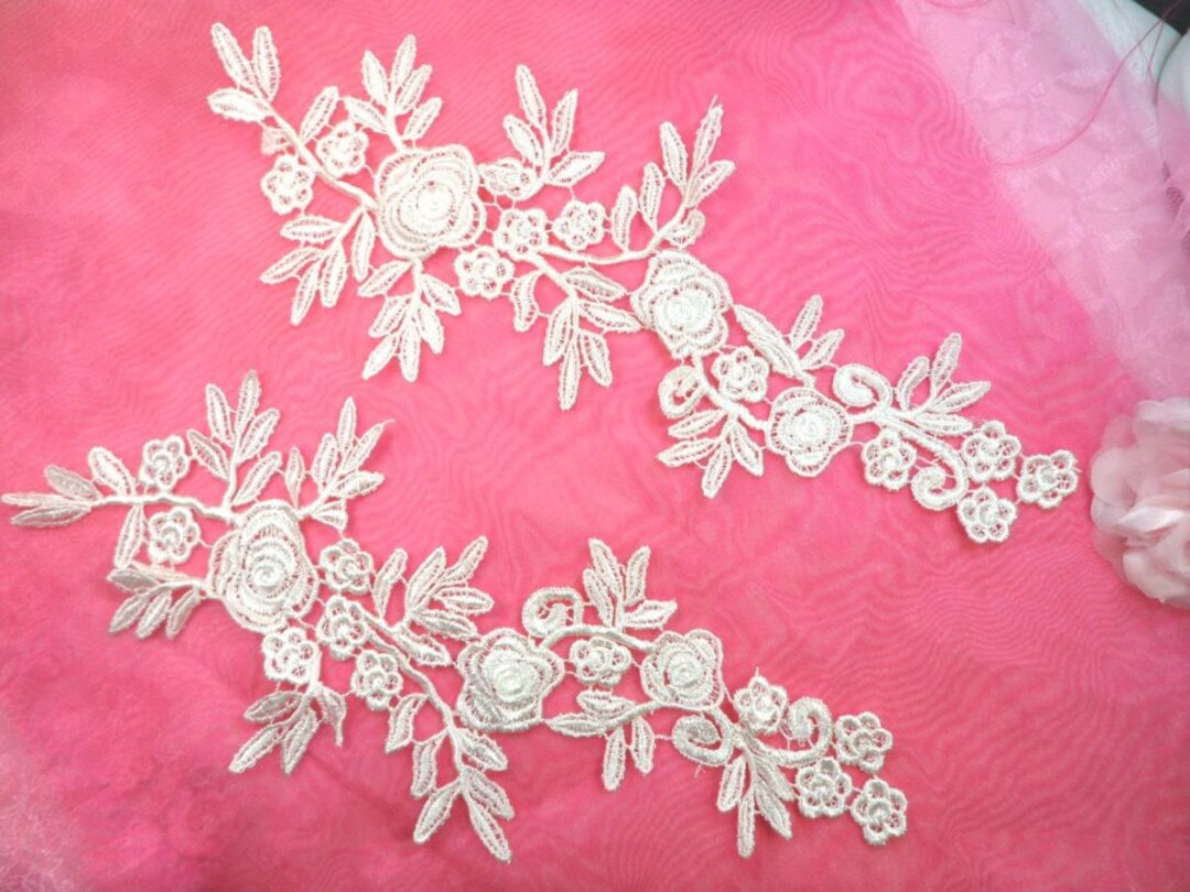 Ivory Embroidered Lace Rosette