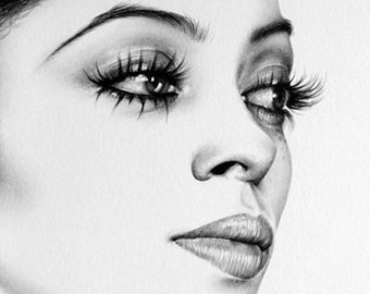 Diana Ross Pencil Drawing Fine Art Portrait Signed Print