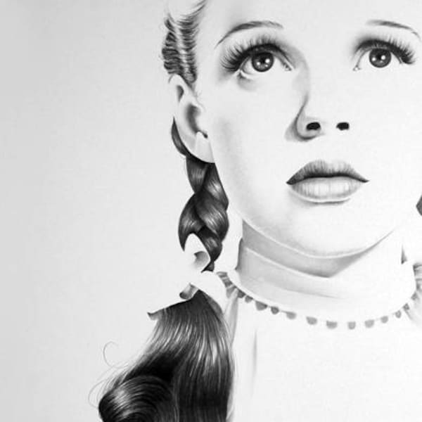 Judy Garland Pencil Drawing Fine Art Portrait Signed Print