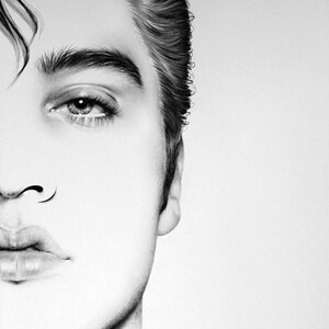 Elvis Presley Lápiz Dibujo Retrato de bellas artes Impresión firmada