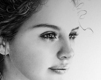 Selena Gomez Fine Art Signed Print Pencil Drawing