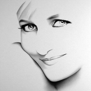 Princess Diana Pencil Drawing Fine Art Print Signed by Artist