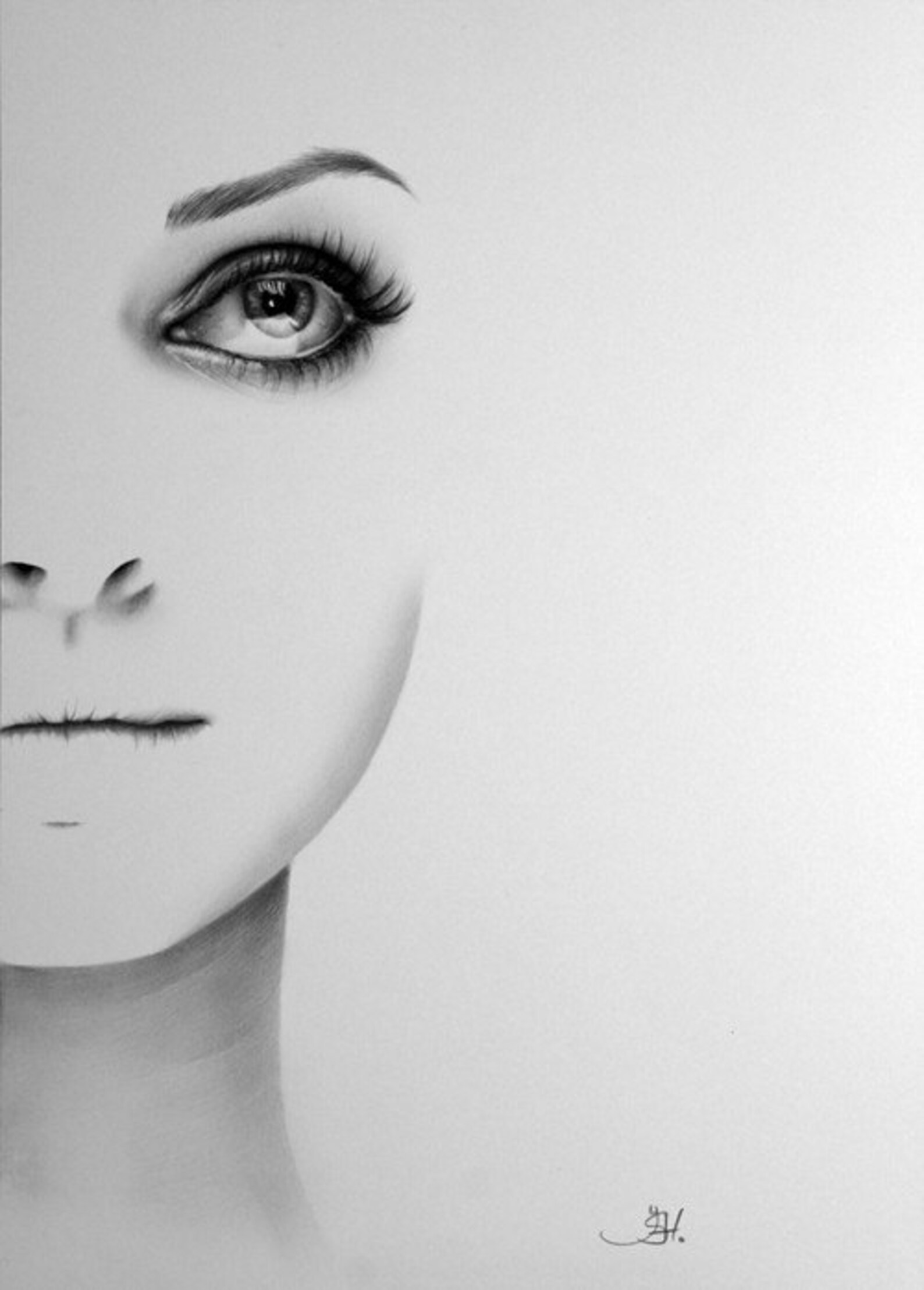 половина женского лица. картинки наполовину. картинки наполовину. лицо девушки наполовину. портрет анджелины джоли карандашом.