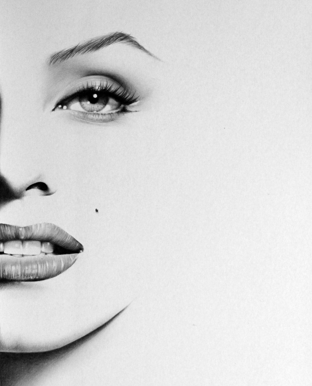 Marilyn Monroe Minimalism Pencil Drawing Fine Art Portrait - Etsy