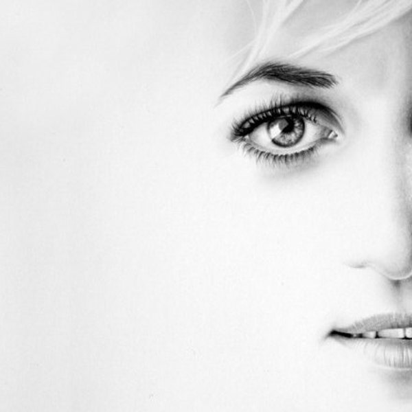 Princesse Diana crayon dessin Fine Art Print signé par l’artiste