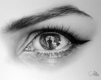 Eye Pencil Drawing Fine Art Signed Print