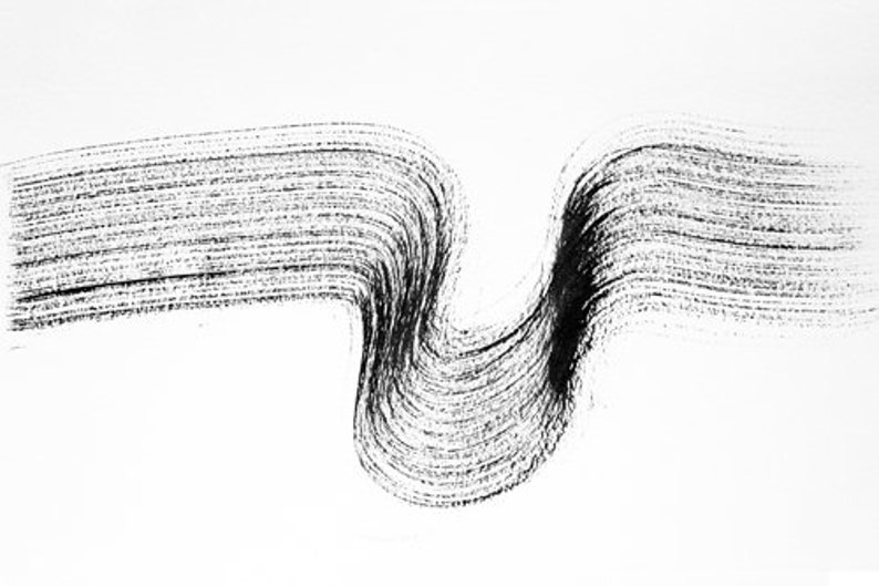 Bird Minimal Abstract Ink Drawing Print image 1
