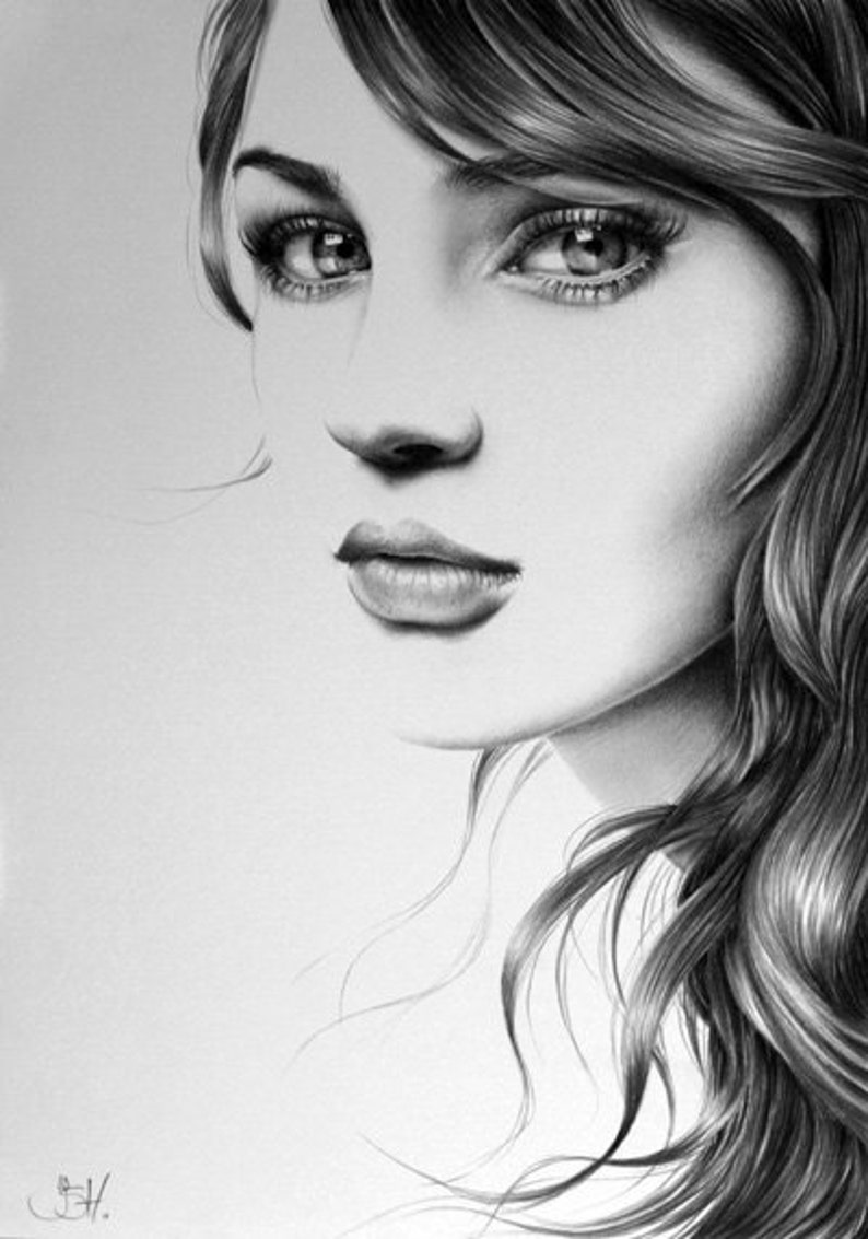 Custom Portrait Fine Art Drawing Commission by Ileana Hunter Etsy