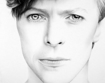 David Bowie Pencil Drawing Fine Art Portrait Signed Print