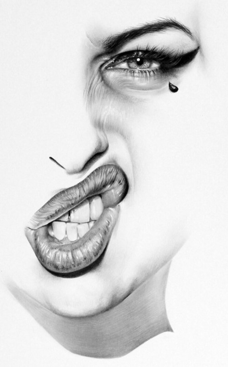Amy Winehouse Minimalism Original Pencil Drawing Fine Art | Etsy