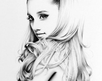 Ariana Grande Fine Art Signed Print Pencil Drawing