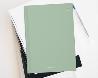 finaltask's Fruit Pastel Hardcover Lined Journal Matte Personalised Minimal Lime Sage Hardcover Notebook