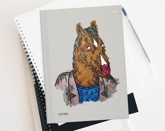 Hardcover Lined Journal Matte Bojack Horseman Riding Notebook Training Diary Classic TV Series