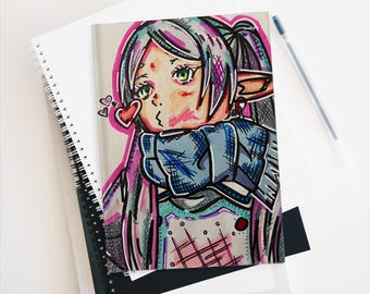 Hardcover Blank Journal Matte Sousou Elf Mage The Journey Beyond Kisses Anime Sketchbook for Drawing Writing Otaku Notebook Lovers