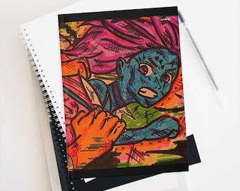 Hardcover Lined Dandadan Journal Matte Momo Ayase Running from Ailiens Notebook for Otaku Lovers