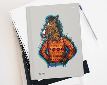 Hardcover Lined Journal Matte Bojack Horseman Riding Notebook Training Diary Stationary for Writers Classic TV Series Enjoyers