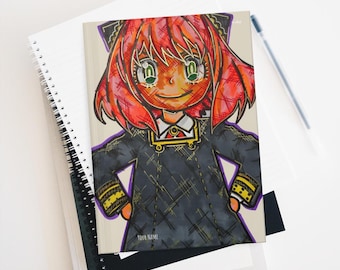 Hardcover Lined Journal Matte Anya Girl Notebook for Anime Otaku Lovers