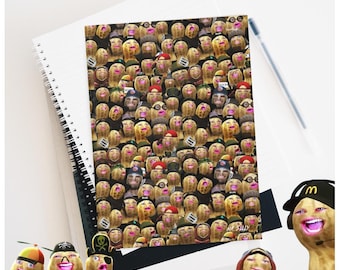 Cuaderno de tapa dura rayado con diseño de cacahuete quemado mate, compilación de Mr Silly, edición especial personalizada