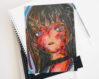 Hardcover Lined Matte Journal Wuthering Waves Chisa Resonator Anime Girl Illustration Sketchbook for Gamers
