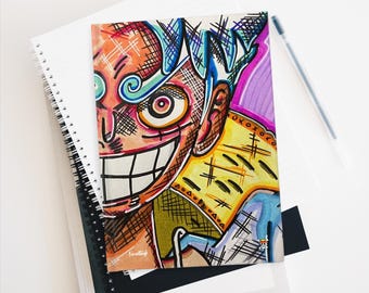 Hardcover Blank Journal Matte Awakened Pirate King Hero Anime Fighter Collectible Sketchbook for Drawing and Writing Otaku Fan Gift