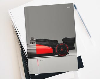 Hardcover Lined Journal Matte Audi Formula 1 R26 Concept Car Personalised Racing Car Notebook