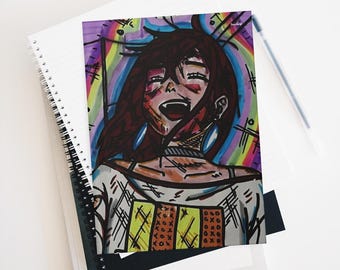 Cuaderno de tapa dura con renglones, mate, para parejas de San Valentín, con Momo Ayase Girl, cuaderno personalizado para hitos de la relación.