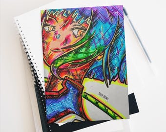 Hardcover Lined Matte Journal Wuthering Waves Colorful Lucy Anime Girl Illustration Notebook for Artists