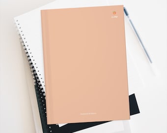 finaltask's Fruit Pastel Hardcover Lined Journal Matte Personalised Minimal Peach Hardcover Notebook