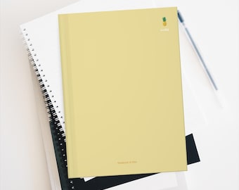 finaltask's Fruit Pastel Hardcover Lined Journal Matte Personalised Minimal Pineapple Butter Yellow Hardcover Notebook