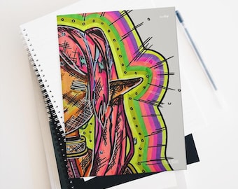Hardcover Lined Journal Matte Pink Elf Mage Personalised Cute Girly Anime Notebook for Otaku Lovers