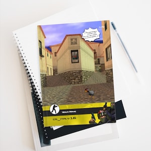 Hardcover Lined Journal Matte Counter-Strike Vintage cs_italy 1.6 Personalised Notebook for Classic Retro Gamer