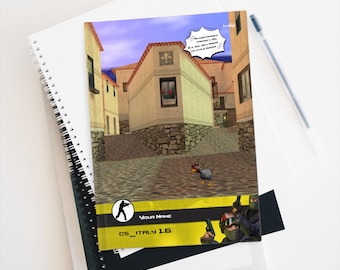 Hardcover Lined Journal Matte Counter-Strike Vintage cs_italy 1.6 Personalised Notebook for Classic Retro Gamer