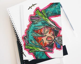 Hardcover Lined Journal Matte Chibi Hatsune Miku 初音ミク Leek Spin Personalised Notebook for Students and Anime Lovers Cosplay Writing Notepad
