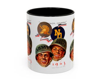 1943 Vintage Army - Notre Dame Football Program Cover - Colorful Mugs, 11oz