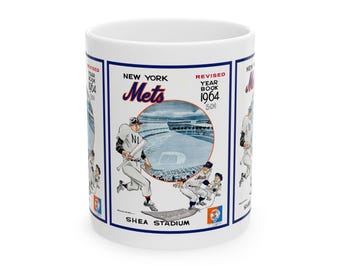 Vintage 1964 Baseball New York Mets Ceramic Mug, Sports Fan Gift, Baseball Memorabilia, Collector's Item, Coffee Cup