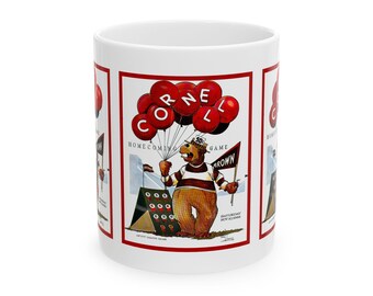 1962 Vintage Brown - Cornell Football Program Cover - Ceramic Mug, 11oz