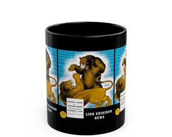 1948 Vintage Chicago Bears - Detroit Lions Football Program Cover - Black Mug 11oz