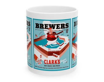 Vintage 1943 Baseball Milwaukee Brewers Ceramic Mug, 11oz, 15oz - Sports Fan Gift, Retro Baseball Cup, Baseball Memorabilia, Collectible