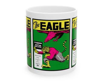 1947 Vintage Clemson Tigers - Boston College Eagles Football Program Cover  - Ceramic Mug, 11oz