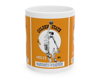 Golden State Warriors Basketball Ceramic Mug, 11oz 15oz - Vintage 1972-1973 Sports Memorabilia Gift for NBA Fans, Coffee Cup, Tea Mug,