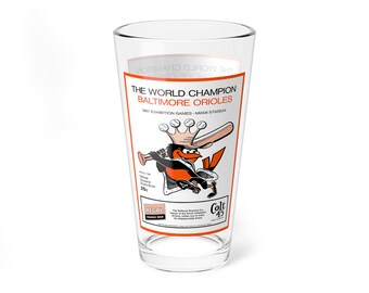 Mixing Glass, 16oz - 1967 Baseball Baltimore Orioles Spring Training, Sports Fan Gift, Orioles Memorabilia, Baseball Lover Present, Vintage