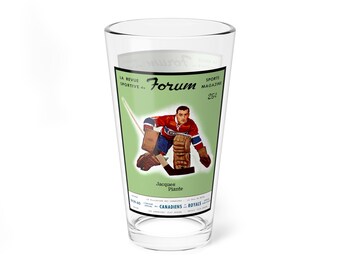 Glassware, 1959-1960 Hockey Montreal Canadiens Mixing Glass, 16oz - Gift for Hockey Fans, Sports Bar Decor, Hockey Memorabilia, Unique