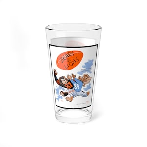 Mischglas, 16 Unzen - 1957 Football Chicago Bears Detroit Lions, Sportfangeschenk, Spieltag, Fußballliebhaber, Sammlerstück, Vintage Sport