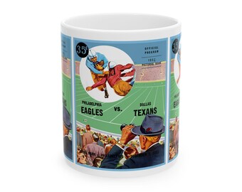 Vintage 1952 Football Philadelphia Eagles Dallas Texans Ceramic Mug, Sports Fan Gift, Coffee Cup, Tea Mug, Football Lover Gift, Sport Team