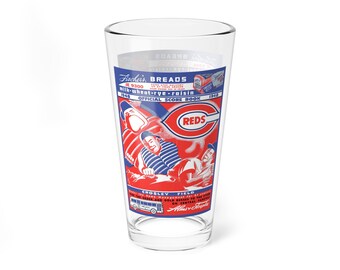 Mixing Glass, 16oz - 1948 Baseball Cincinnati Reds, Sports Barware, Vintage Baseball Fan Gift, Retro Glassware, Baseball Collectible