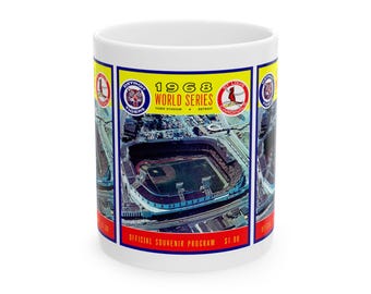 1968 Baseball World Series Ceramic Mug, Sports Fan Gift, Cardinals vs Tigers, 11oz 15oz Cup, Vintage Sports Memorabilia, Baseball Fan Gift