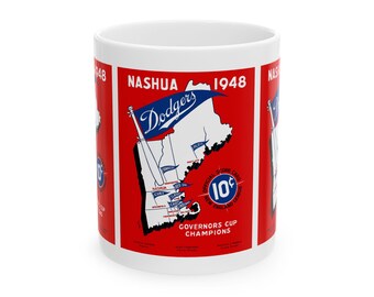 1948 Vintage Nashua Dodgers Baseball Scorebook Cover - Ceramic Mug, 11oz