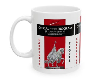 1934 Vintage St. Louis Cardinals - Detroit Tigers - World Series Program Cover - Ceramic Mug, 11oz